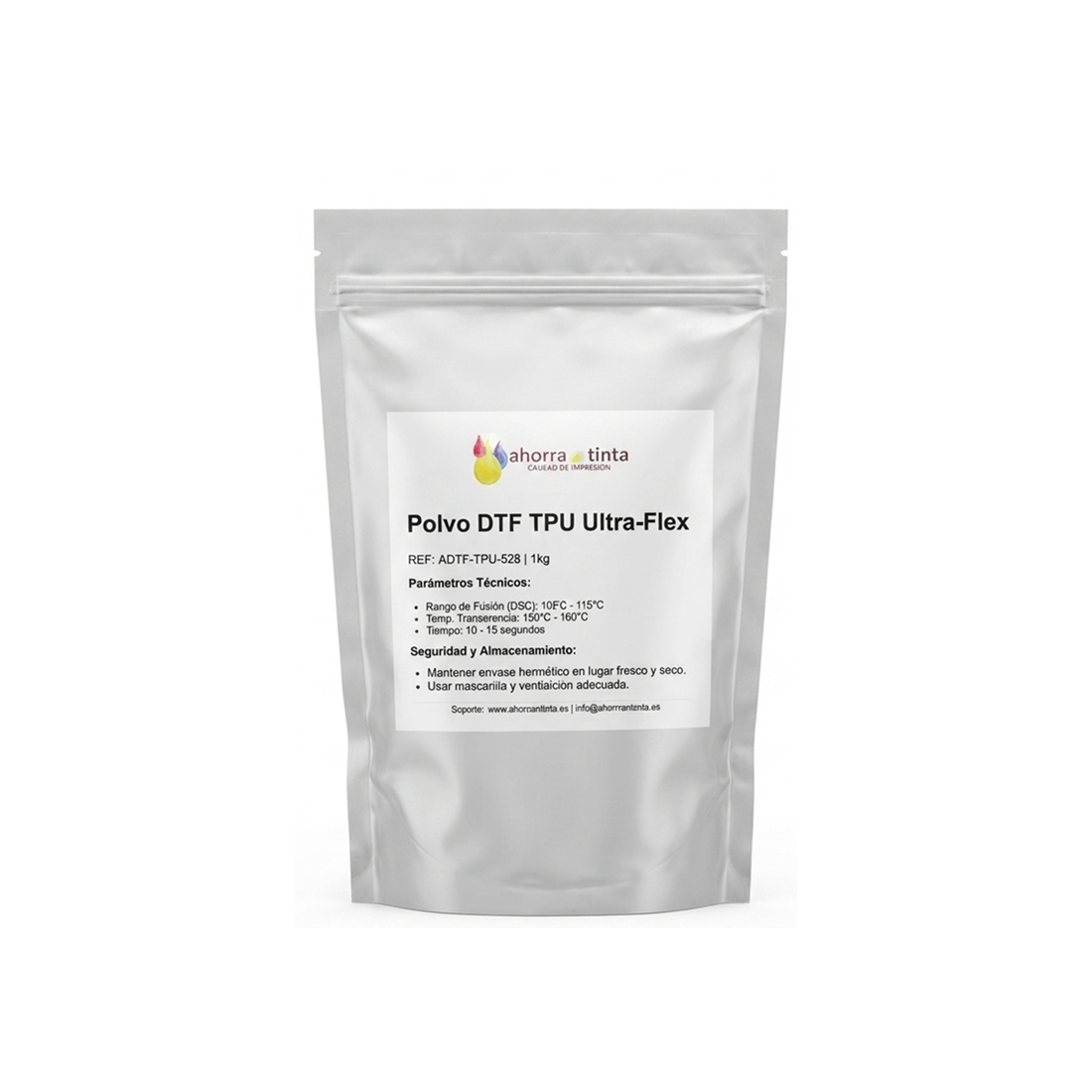 Polvo Adhesivo DTF TPU Ultra-Elástico para Tejidos Técnicos - 1Kg