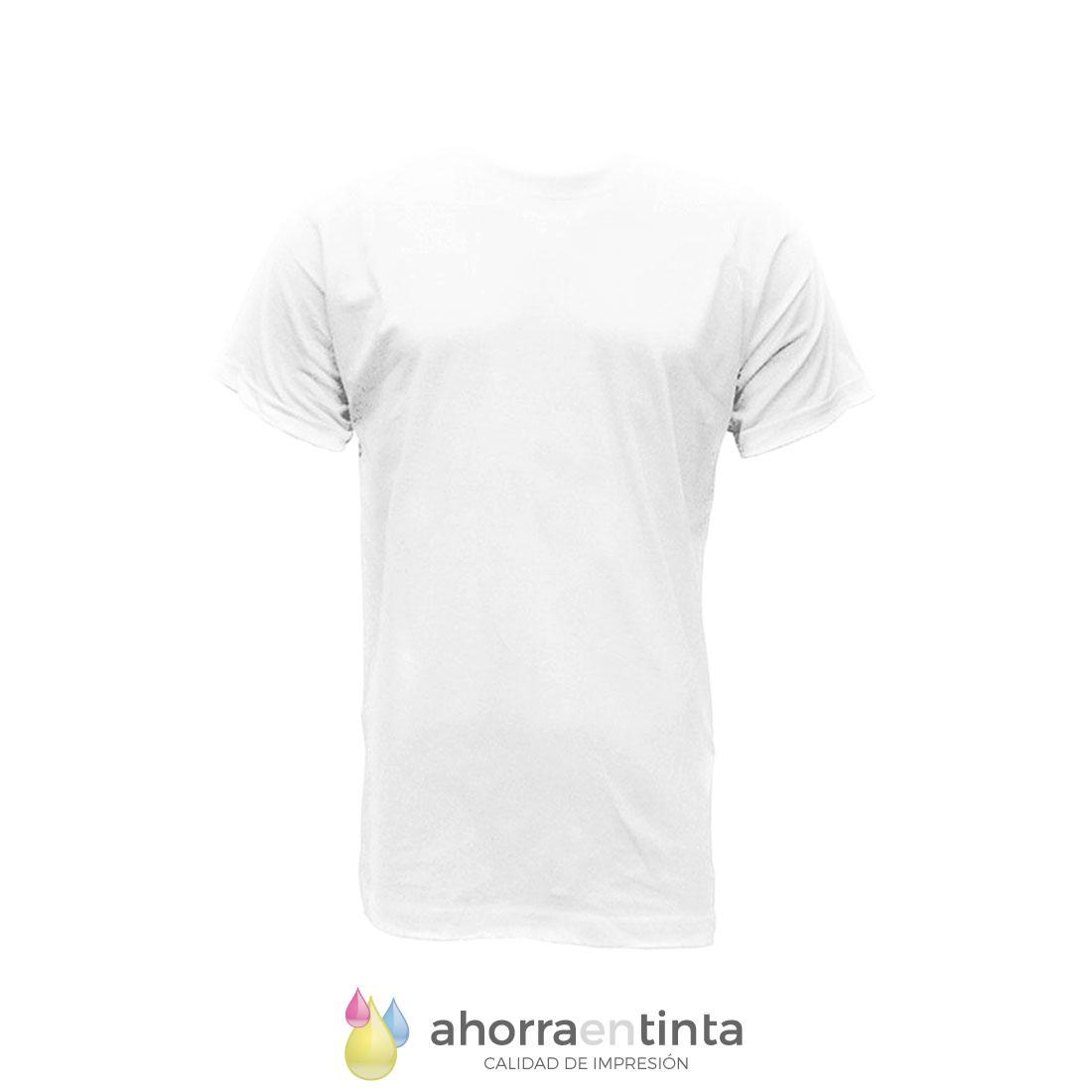 Camiseta Poliester Blanca 160gr -TACTO ALGODON- ANBOR Bonny HOMBRE. Tallas XS a 3XL