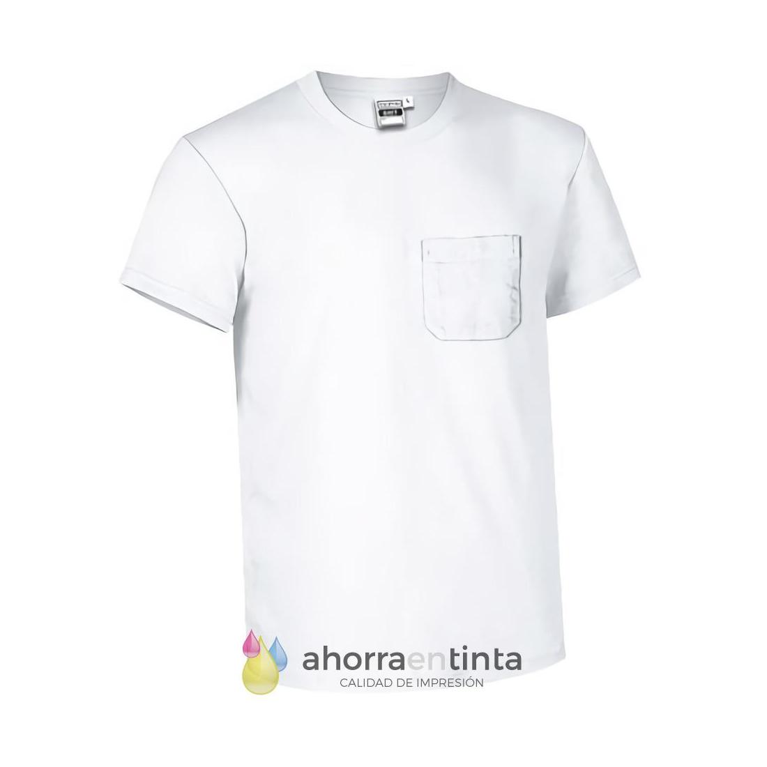 Preludio Generalmente hablando Siete Camiseta mezcla poliéster/algodón blanca con bolsillo Valento Bret Unisex  Adulto