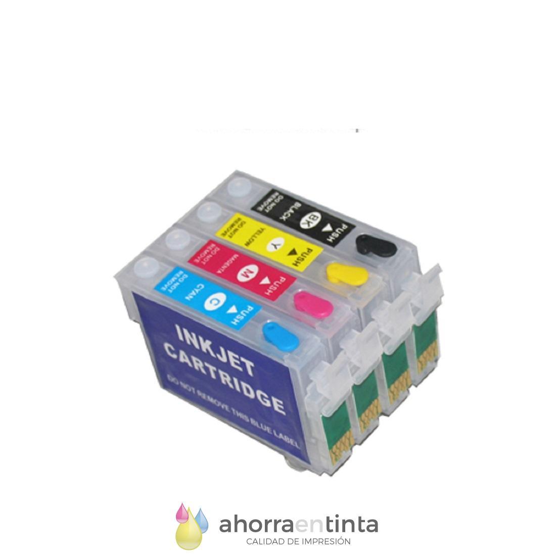 Sobrio Fonética estudiante universitario Epson 18XL - T1811/4 Cartuchos de tinta vacíos recargables auto-reseteables