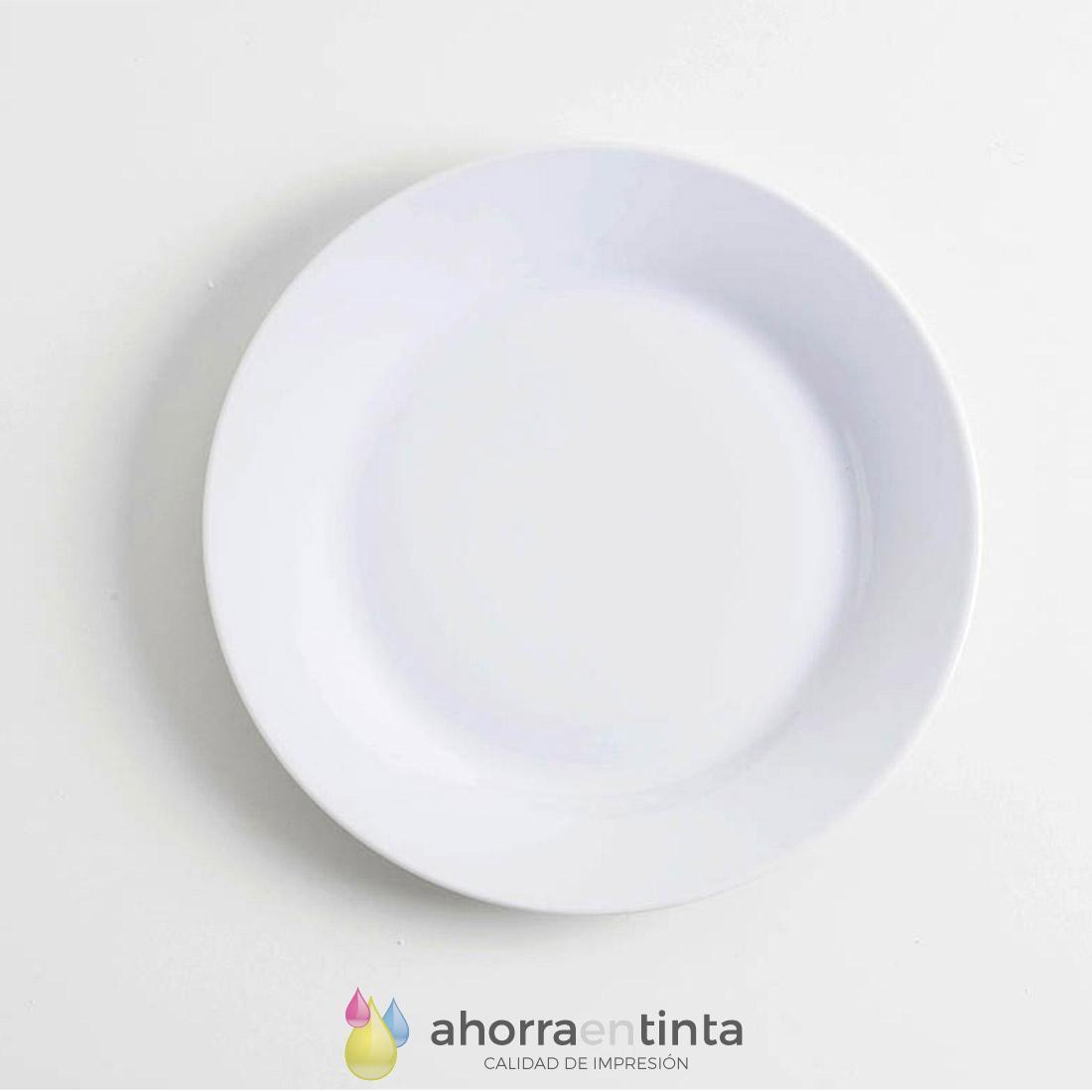 Plato de plastico blanco luminescente para sublimación - 15,2 cm de diametro