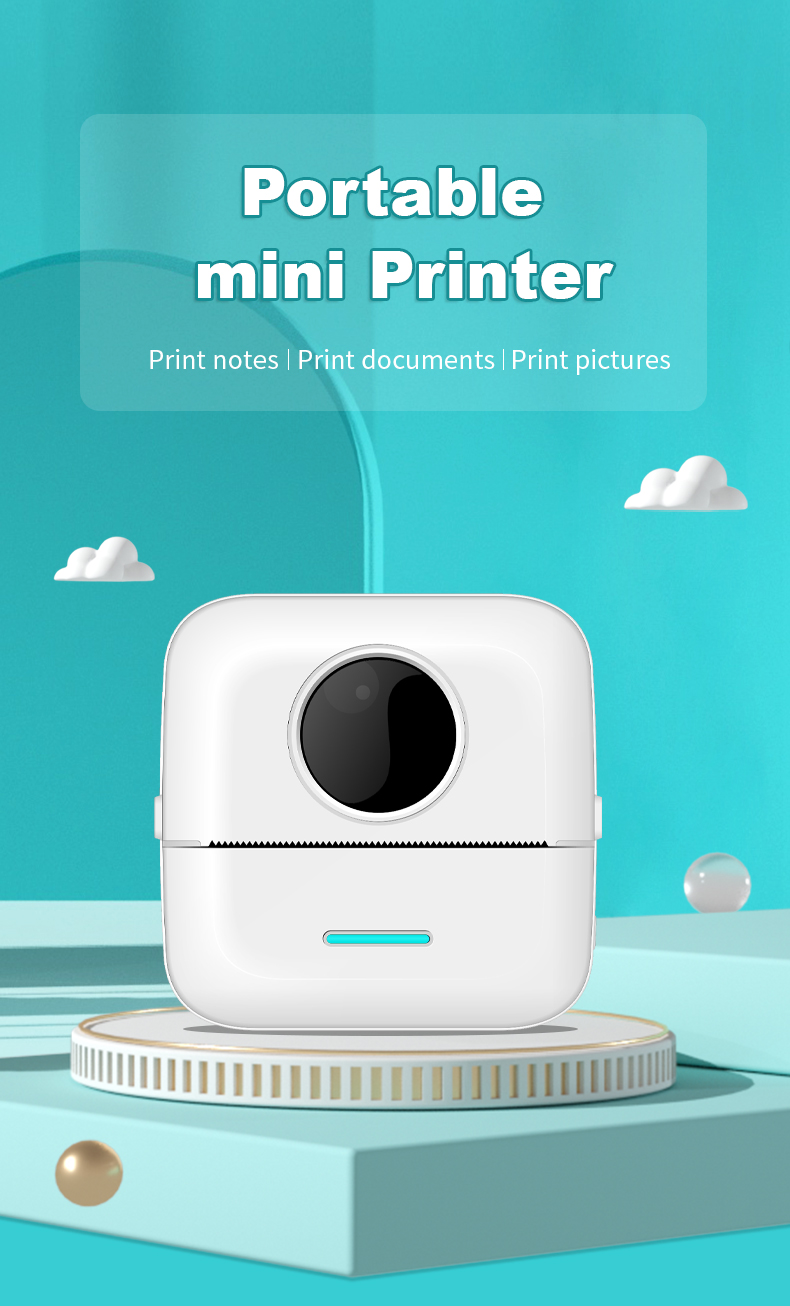  Mini impresora portátil, impresora térmica de bolsillo