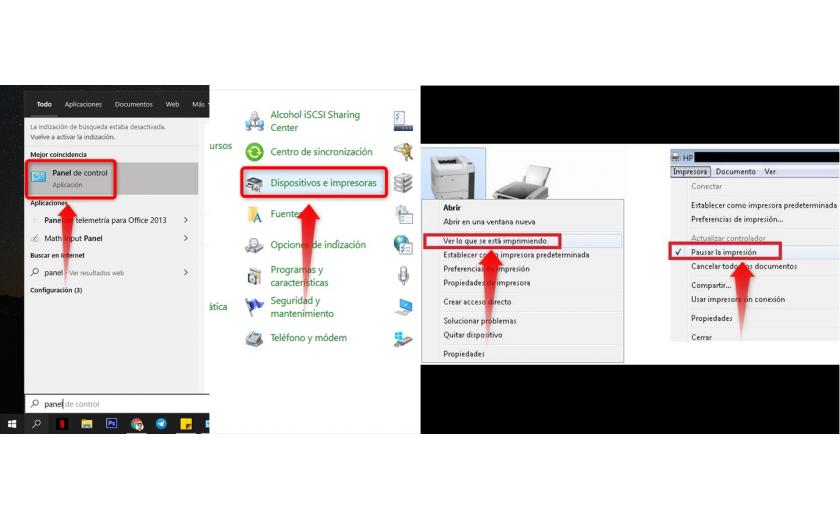 Solución impresora en pausa