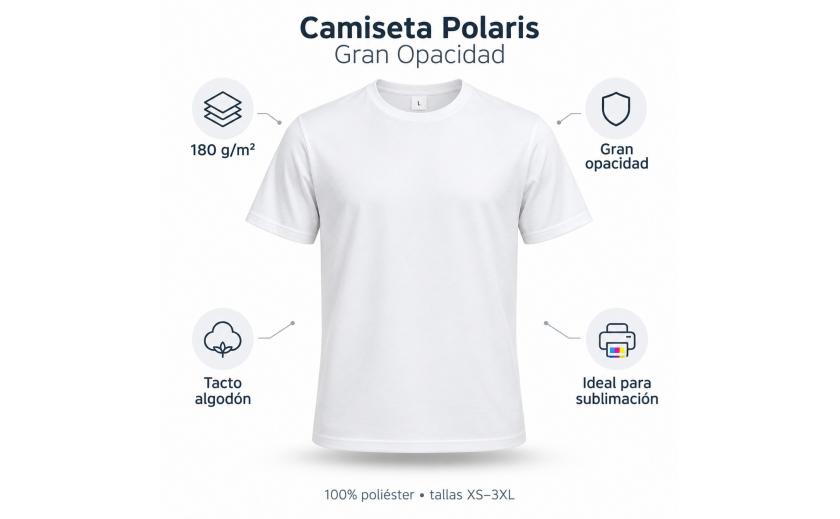 Camisetas para sublimación de gran opacidad Polaris: cuando el poliéster parece algodón